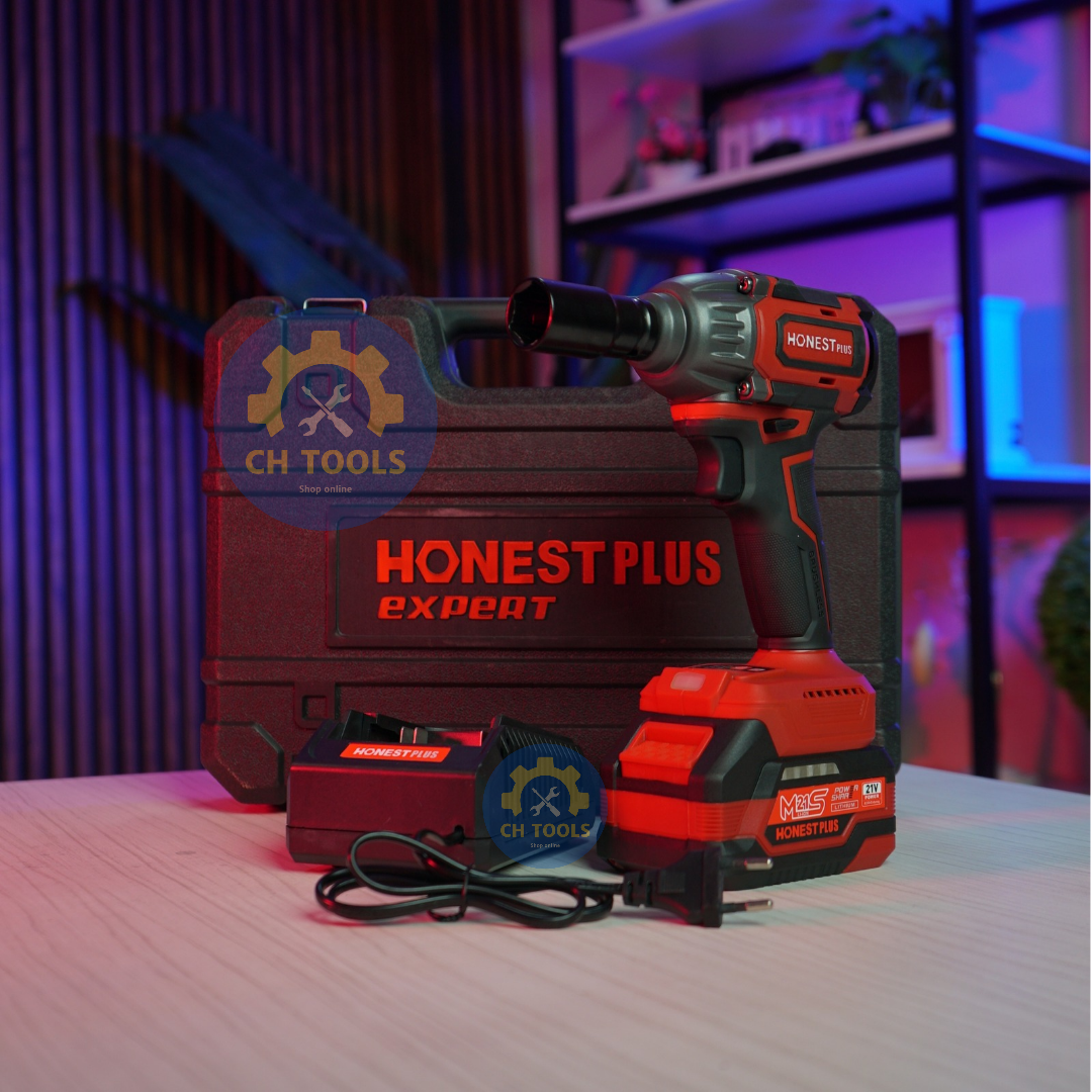 🔩 مفك صدمات لاسلكي احترافي HONEST PLUS – قوة 350 نيوتن متر + بطارية 21V